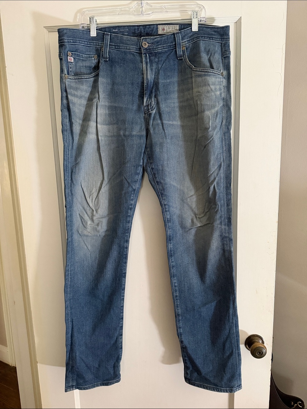 Ag Adriano Goldschmied Men's Faded Blue Straight Jeans Tellis Modern Slim